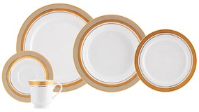 Aparelho De Jantar E Chá Porcelana Schmidt 30 Peças - Dec. Topazio Imperial 2442