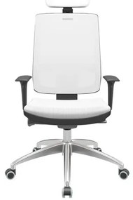 Cadeira Office Brizza Tela Branca Com Encosto Assento Aero Branco Autocompensador 126cm - 63252 Sun House