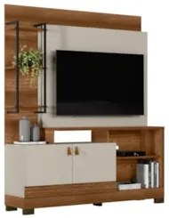 Estante Painel Para TV 50 Pol 160cm Pilar L06 Freijó/Off White - Mpoze