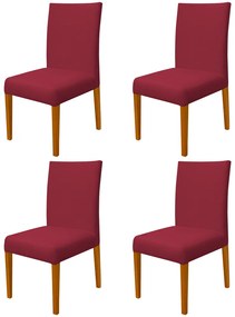 Kit 4 Cadeiras de Jantar Milan Veludo Vermelho