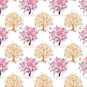 Papel de parede adesivo floral árvores