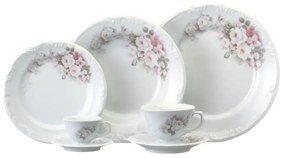 Aparelho Jantar, Chá E Café 42 Peças Porcelana Schmidt - Dec. Eterna E351