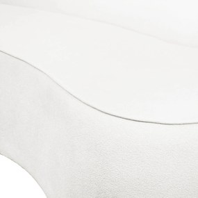 Sofá 2 Lugares Orgânico 140cm Pé Dourado Morgan Bouclê D03 - D'Rossi - Off White