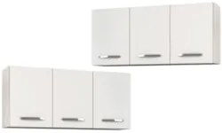 Kit 2 Armários Aéreos Honduras 3 Portas 120cm Branco - Lumil Móveis