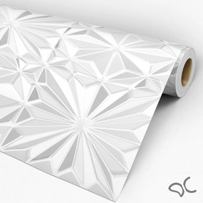 Papel de Parede 3D Branco 0.52m x 3.00m