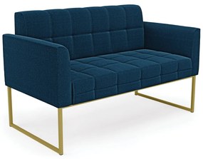 Sofá Namoradeira 2 Lugares Industrial Dourado Elisa Bouclê D03 - D'Rossi - Azul