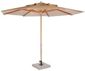 Ombrelone Leblon Creme em Madeira 2,90 MT (LARG) Base 49x49 cm Central com Tecido Bagun - 44297 Sun House