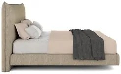 Cama King Flutuante Com Cabeceira 195cm Lyra S05 Linho Bege - Mpozenat