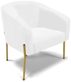 Poltrona PĂ© de Ferro Dourado Sala de Estar Stella Corano D03 - D'Rossi - Branco