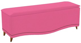 Calçadeira Estofada Yasmim 195 cm King Size Corano Pink - ADJ Decor