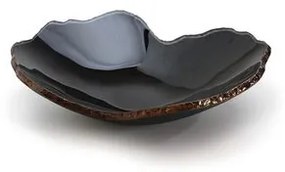 Bowl Mapa 25cm Preto com Borda Dourada Regina Medeiros