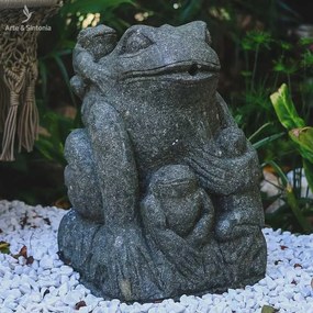 Escultura Sapos em Pedra | Bali