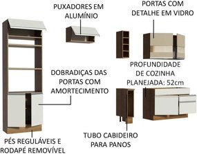 Cozinha Completa Madesa Jade com Armário e BalcÁo (Sem Tampo e Pia) Marrom