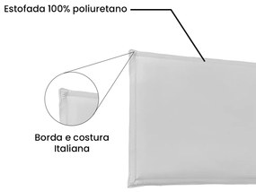 Cabeceira Painel Garden Para Cama Box Casal 140 cm Corino - D'Rossi - Branco