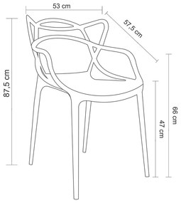 Cadeira Sala de Jantar kit 2 Allegra Branco R02 - D'Rossi