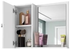 Espelheira Para Banheiro Com Armário 1 Porta Gênova Branco/Carrara - B