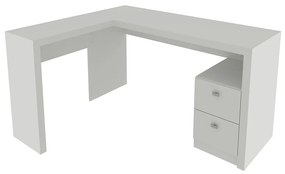 Mesa com 2 Gavetas para Escritório Home Office ME4129 MDP Branco G69 - Gran Belo