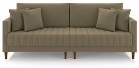 Sofá Living Decorativo Hamburgo Bipartido 2 Lugares 216cm com Almofadas Pés em Madeira Veludo Castor G33 - Gran Belo