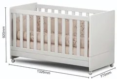 Berço Americano Mini Cama Com Rodízios Charme P14 Branco - Mpozenato