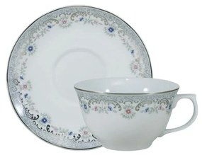 Xícara Café Com Pires 90Ml Porcelana Schmidt - Dec. Saint Germain Izabel 2339