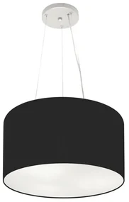 Lustre Pendente Cilíndrico Md-4182 Cúpula em Tecido 40x25cm Preto - Bivolt