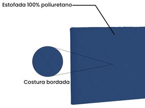 Cabeceira Painel Dubai Para Cama Box Solteiro 90 cm Suede - D'Rossi - Azul Marinho