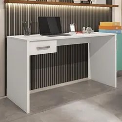 Mesa Home Office Notebook 127cm 1 Gaveta Gávea Branco - Móveis Leão