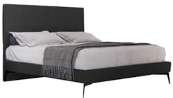 Cama Casal com Cabeceira 145cm Pés Metálicos Elisa S05 Linho Preto - M