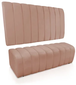 Kit Calçadeira e Painel Olivia Casal 140 cm Veludo Rose - D'Rossi