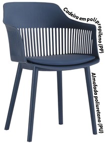 Cadeira Decorativa Para Sala de Estar Sócrates Azul Marinho G56 - Gran Belo