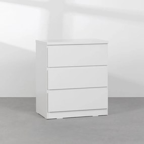 Mesa de Cabeceira Clean 3 Gavetas – Branco