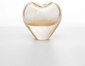 Coração Decorativo Vertical em Murano P - Cristal Transparente  Cristal Transparente