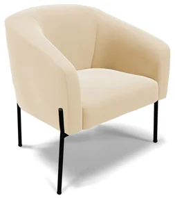 Namoradeira e 2 Poltronas Pé de Ferro Preto Stella Suede D03 - D'Rossi - Bege