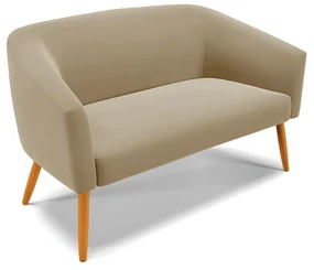 Namoradeira 02 Lugares Stella Suede Pés Palito Castanho - D'Rossi - Marrom Rato