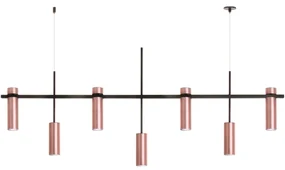 Pendente Trap Retangular 130X05X58Cm Tubos Fixo Assimetricos Metal Alu... (ONIX)