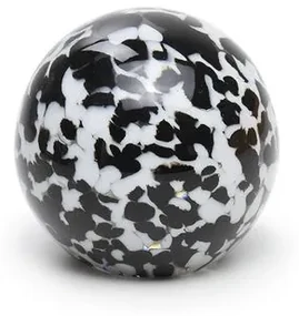 Peso Multicor Pequeno Bola Preto e Branco Murano Cristais Cadoro
