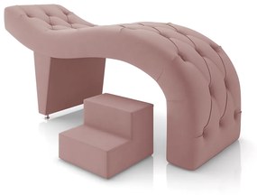 Maca de Estética para Massagem Cílios Fixa Lash Estofada com Escada Veludo Rose G83 - Gran Belo