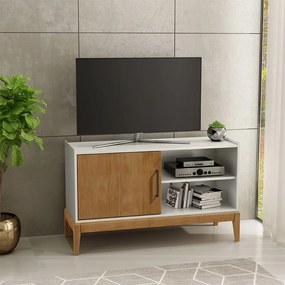 Rack Decorativo Armie 01 Porta Madeira G74 Off White/Freijó - Gran Belo