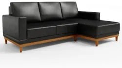 Sofá 3 Lugares 200cm Living Com Chaise Direito Sala de Estar Kayrós D0