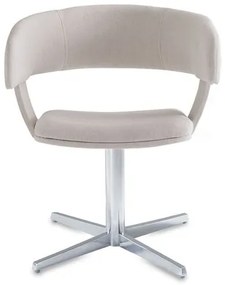 Cadeira Inhotim Assento Estofado Rustico Cru Base Fixa em Aluminio - 55877 Sun House
