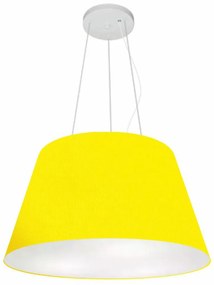 Lustre Pendente Cone Vivare Md-4141 Cúpula em Tecido 30/50x35cm - Bivolt - Amarelo - 110V/220V