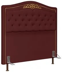 Cabeceira Cama Box Casal 140cm com Tachas Imperial Veludo J02 Vinho -