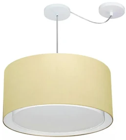 Lustre Pendente Cilíndrico Com Desvio Bege MJ-4308 Para Mesa de Jantar e Estar