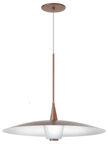 Pendente Eclisse Ø50X41Cm Disco Curvo Metal Alumínio E Vidro 01Xled 9W... (COBRE FOSCO)