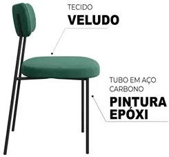 Kit 4 Cadeiras Estofadas Milli Veludo 403 F02 Verde - Mpozenato