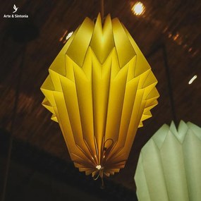 Luminária em Papel Origami Âmbar