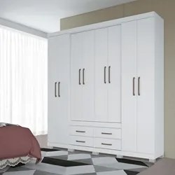 Guarda Roupa Casal 8 Portas 4 Gavetas Nápoles 8.4 Branco - Santos Andi