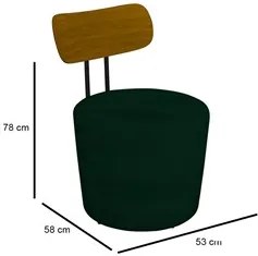 Kit 2 Poltronas Decorativas Redondas 53cm Le Moon M22 Veludo Verde - M