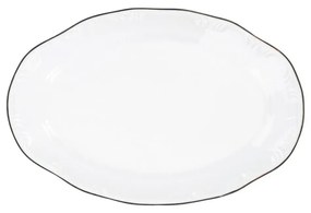 Travessa Rasa Oval 28Cm Porcelana Schmidt - Dec. Filetado Prata Pomerode 0012