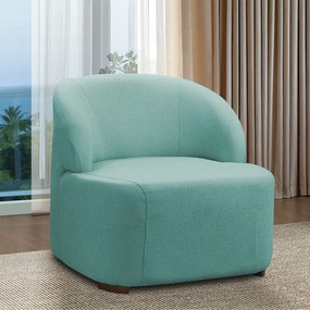 Poltrona Decorativa Orgânica para Sala Diully Bouclê E03 - D'Rossi - Azul Turqueza